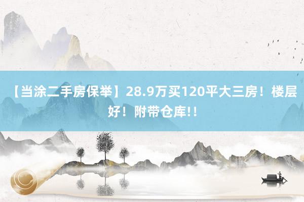 【当涂二手房保举】28.9万买120平大三房！楼层好！附带仓库!！