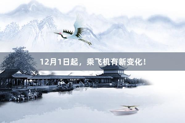 12月1日起，乘飞机有新变化！